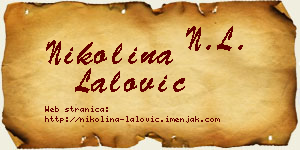 Nikolina Lalović vizit kartica